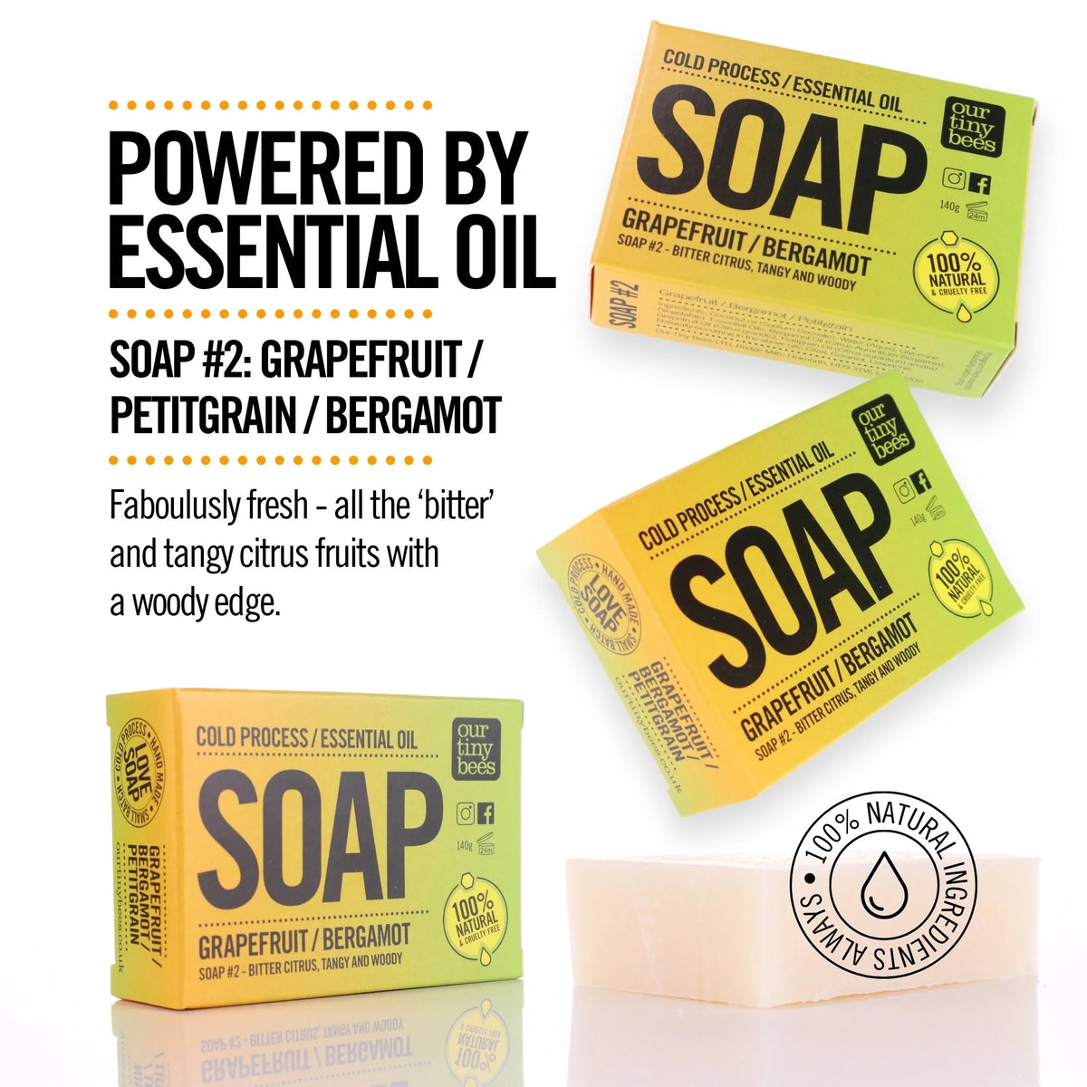 Soap #2: Grapefruit / Petitgrain / Bergamot (140g Big Block)