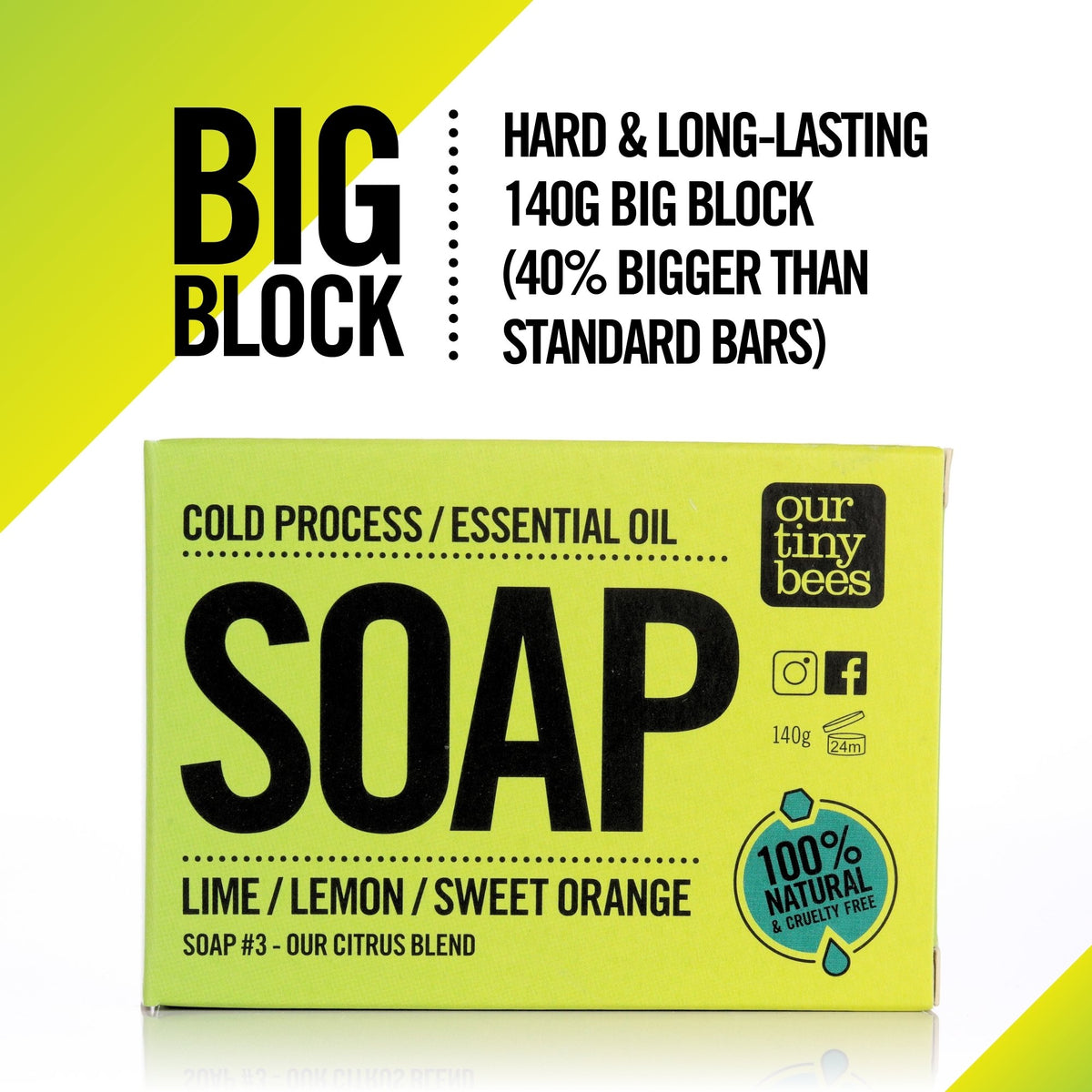 Soap #3: Lime / Lemon / Sweet Orange / Bergamot (140g Big Block)