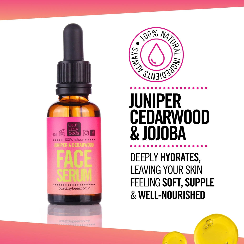 Juniper & Cedarwood 100% Natural Balancing Face Serum for Combination Skin