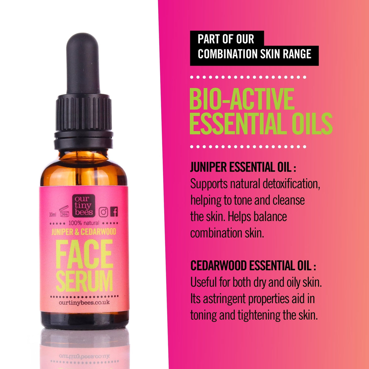 Juniper & Cedarwood 100% Natural Balancing Face Serum for Combination Skin