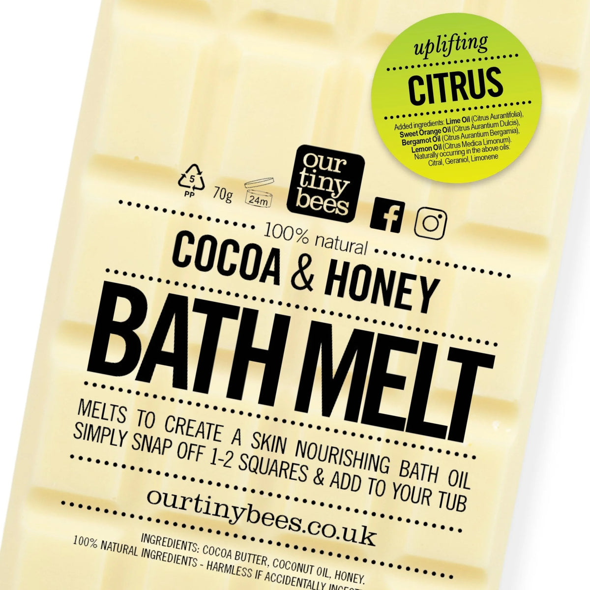 Citrus Bath Melt - Bergamot, Lime, Lemon and Orange
