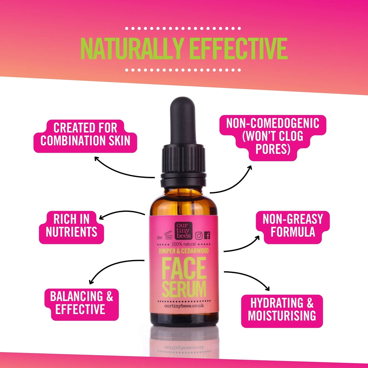 Juniper & Cedarwood 100% Natural Balancing Face Serum for Combination Skin