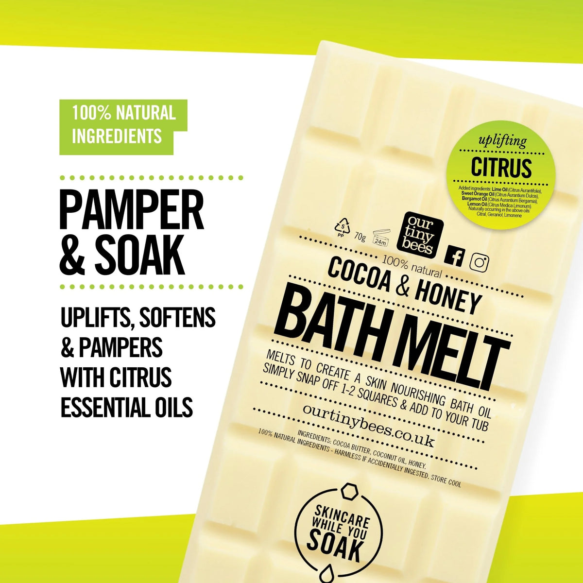 Citrus Bath Melt - Bergamot, Lime, Lemon and Orange