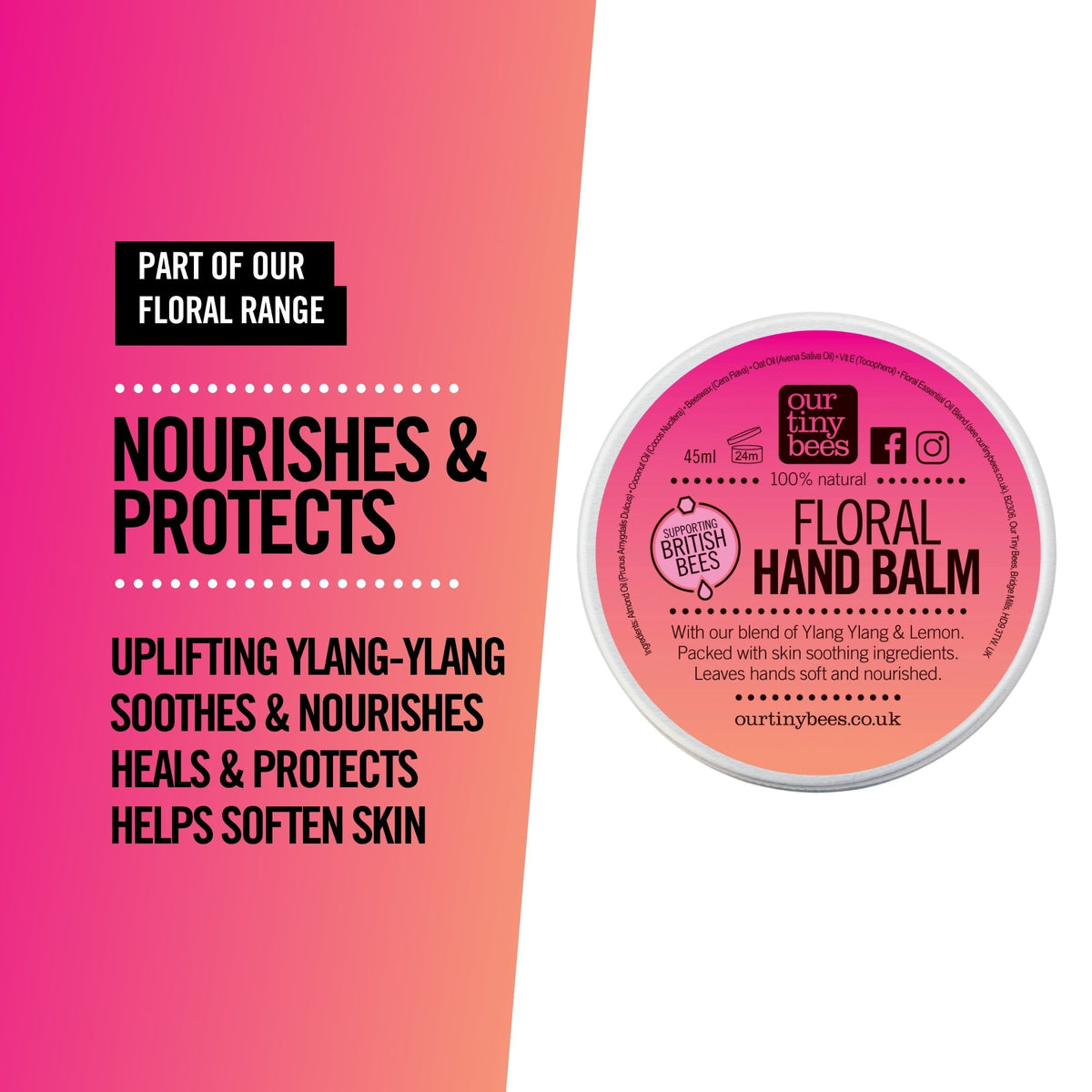 Floral Hand Balm – Natural Hand Balm with Ylang Ylang, Lemon & Lavender | Soothing & Nourishing