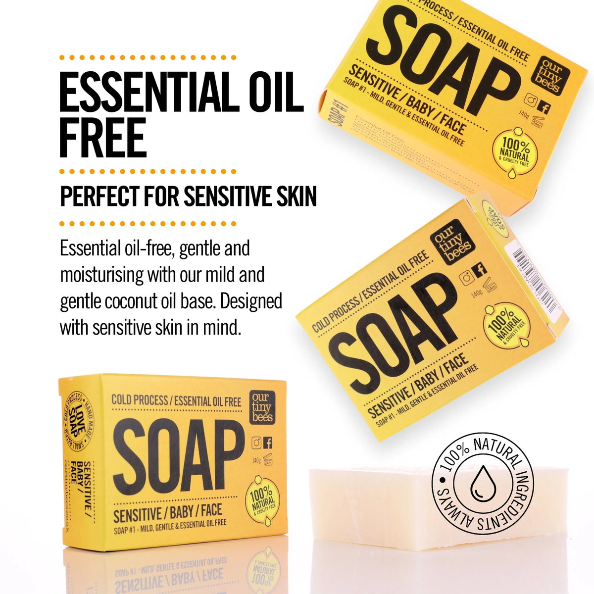 Soap #1: for Sensitive Skin (140g Big Block)