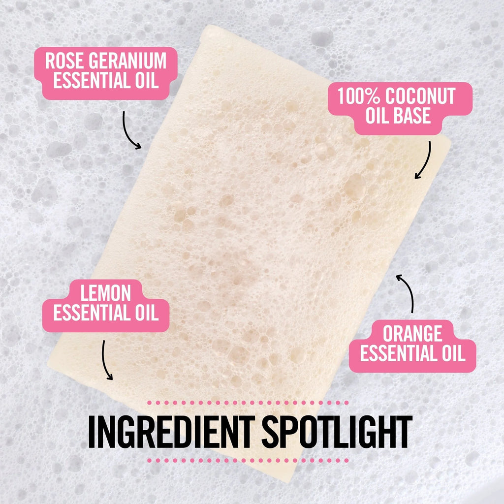 Soap #7: Rose Geranium / Orange / Lemon (140g Big Block)