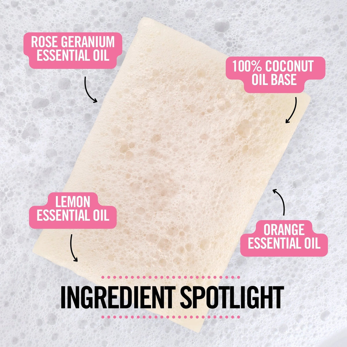 Soap #7: Rose Geranium / Orange / Lemon (140g Big Block)