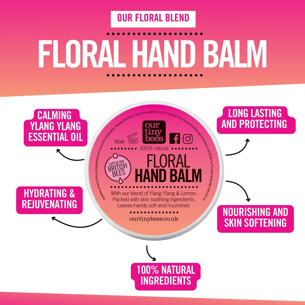 Floral Hand Balm – Natural Hand Balm with Ylang Ylang, Lemon & Lavender | Soothing & Nourishing