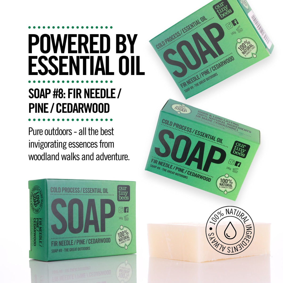 Soap #8: Fir Needle / Pine / Cedarwood  (140g Big Block)