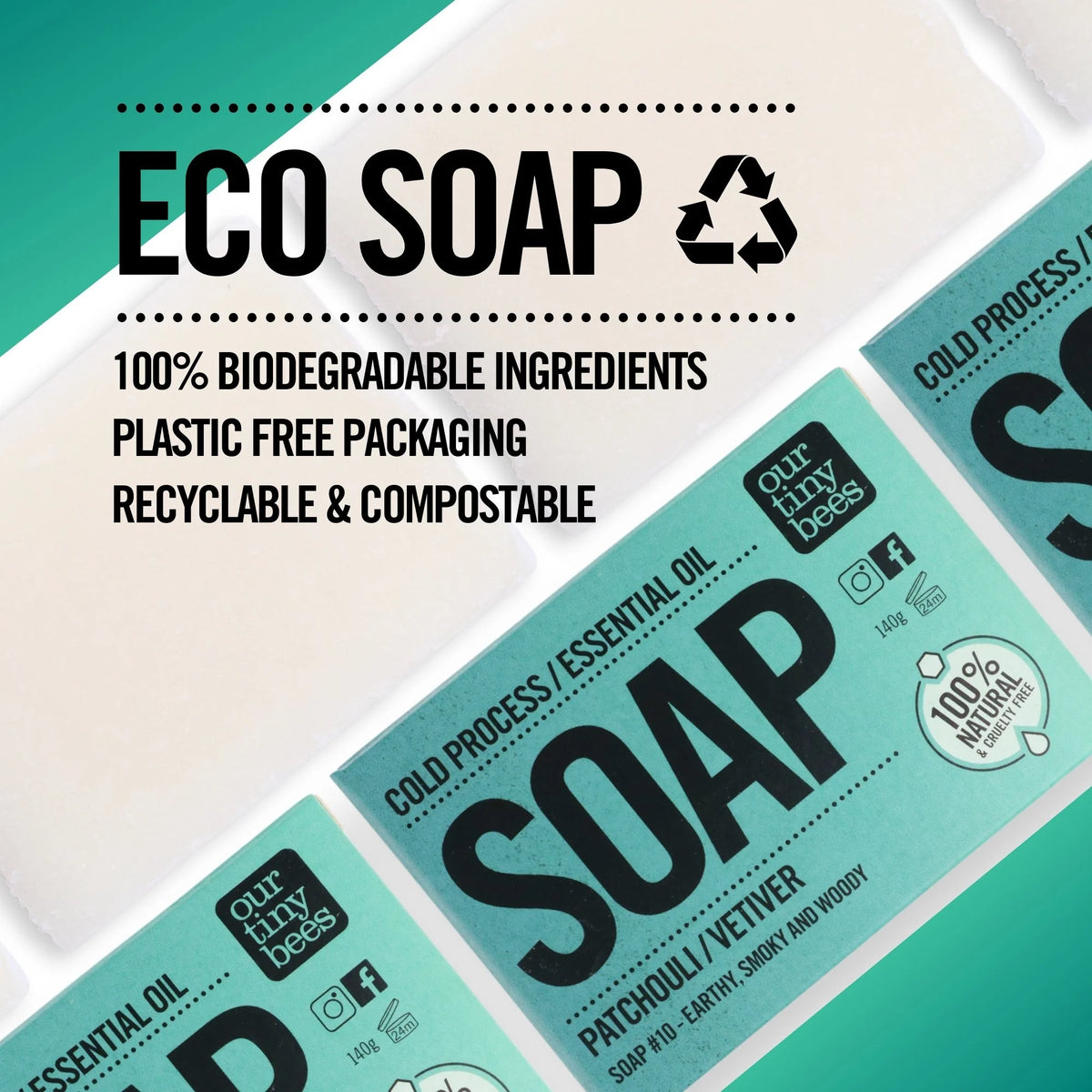 Soap #10: Vetiver / Patchouli / Cedarwood (140g Big Block)