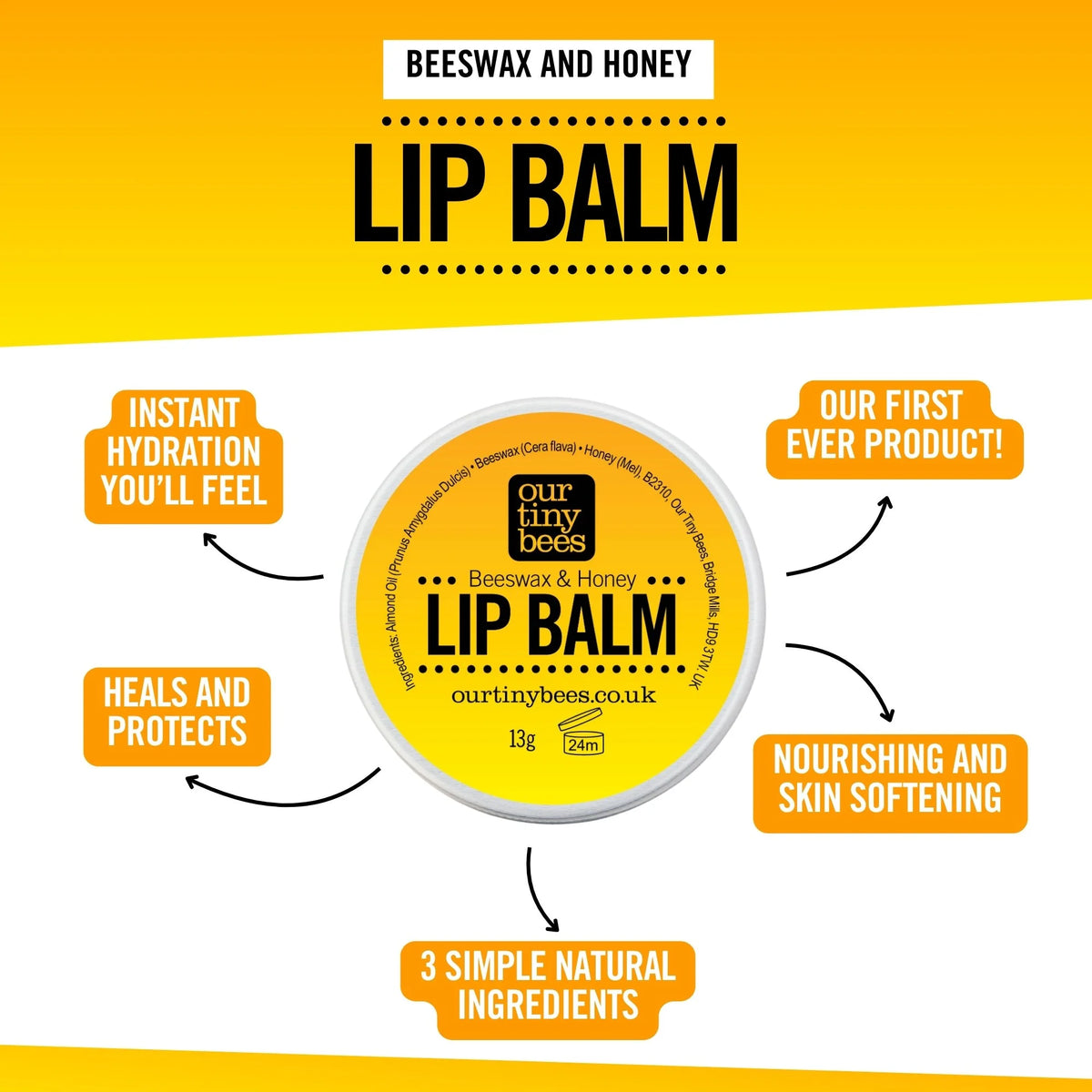 Beeswax and Honey Lip Balm / 100% Natural