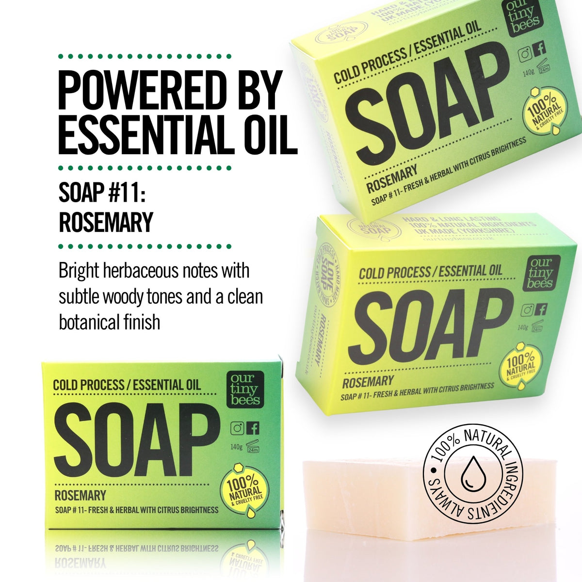 Soap #11: Rosemary (140g Big Block)