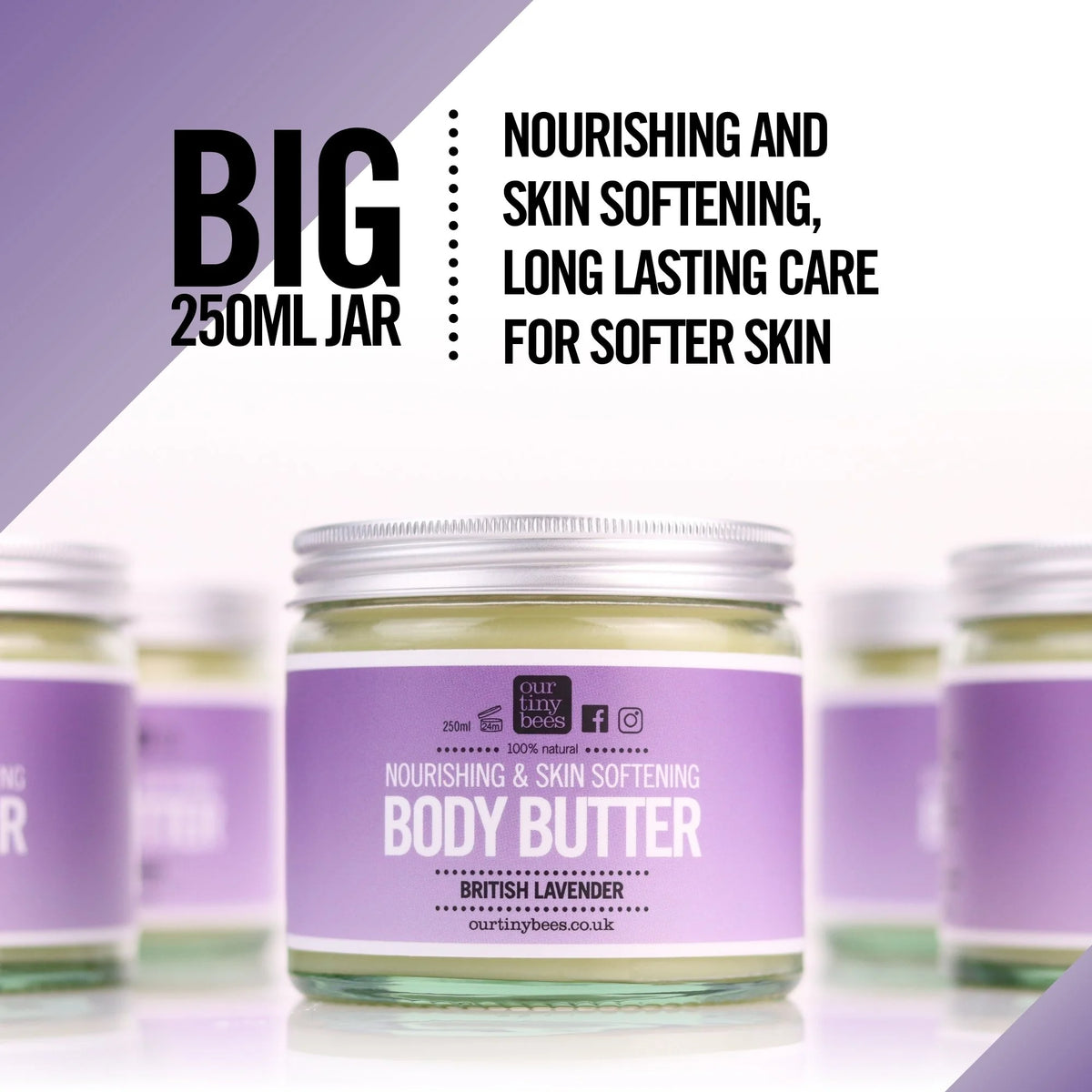 Lavender Jojoba Body Butter : 100% Natural : 250ml.